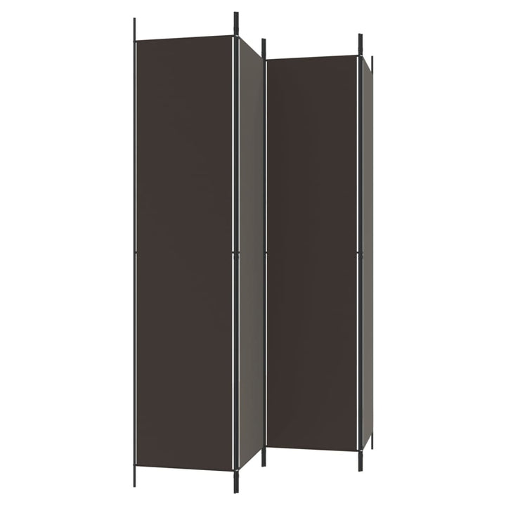 4-panels rumdeler 200x220 cm stof brun