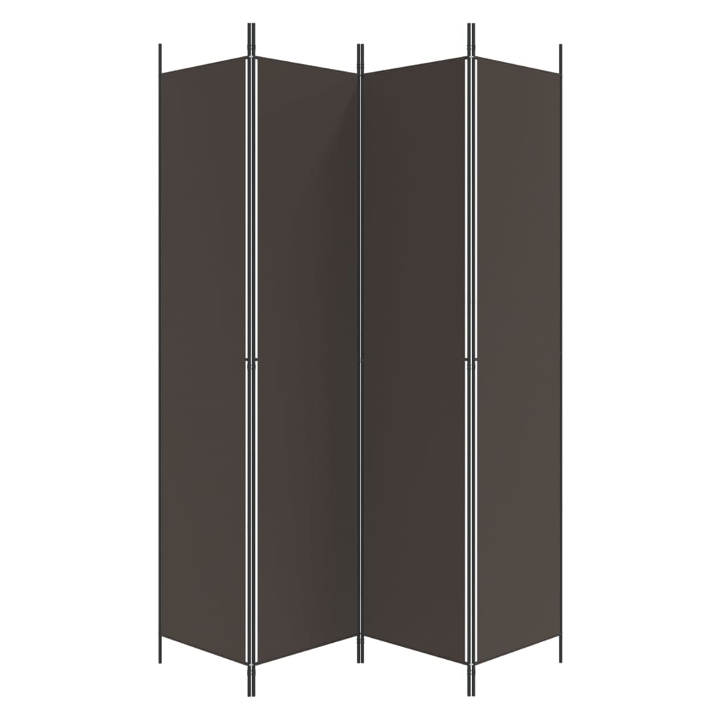 4-panels rumdeler 200x220 cm stof brun