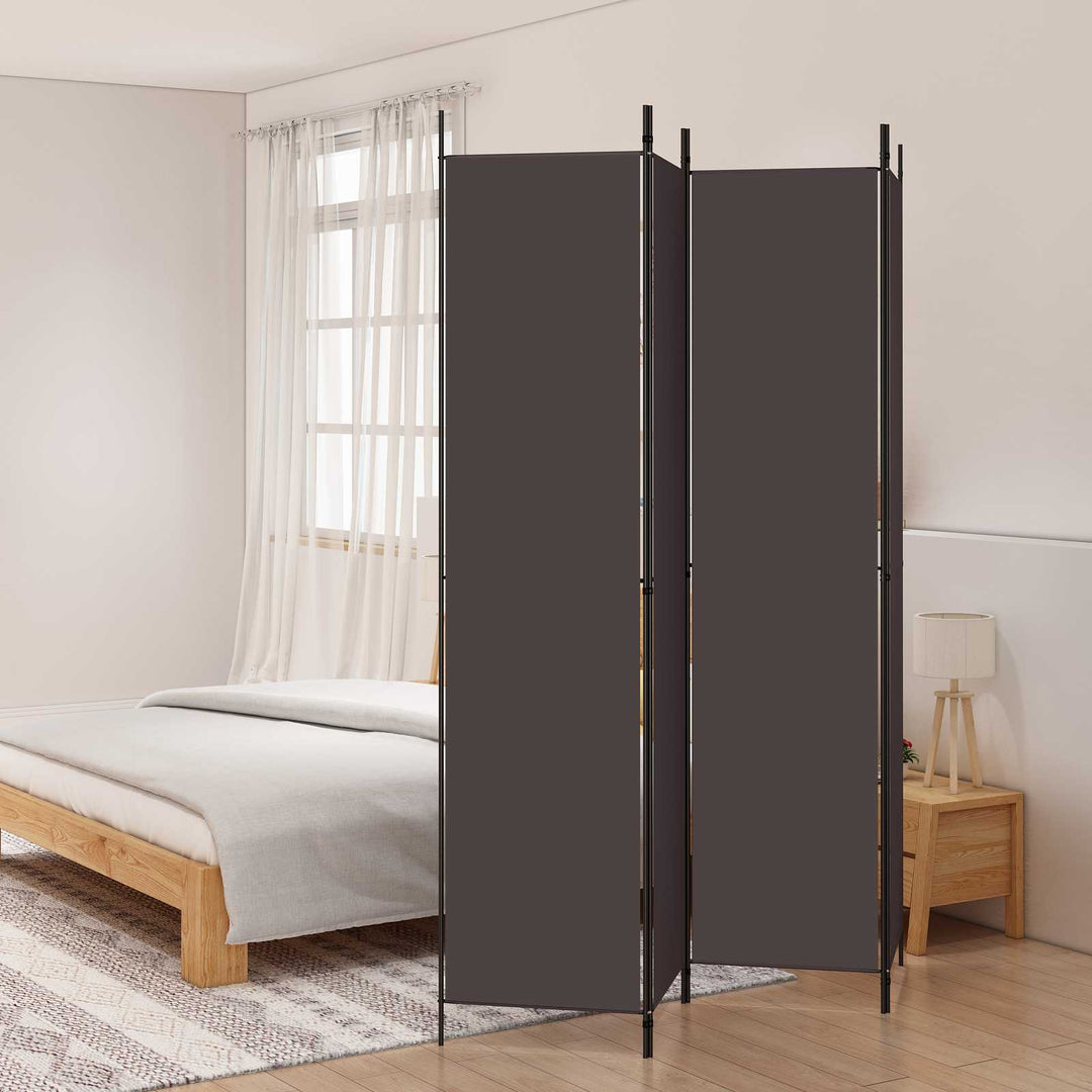 4-panels rumdeler 200x220 cm stof brun