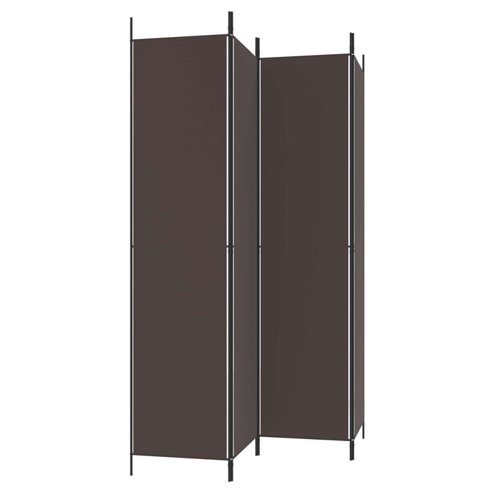 4-panels rumdeler 200x220 cm stof brun