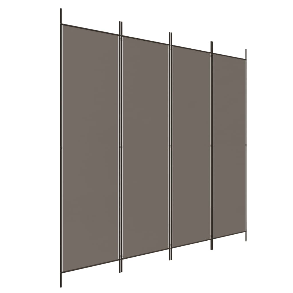 4-panels rumdeler 200x220 cm stof antracitgrå