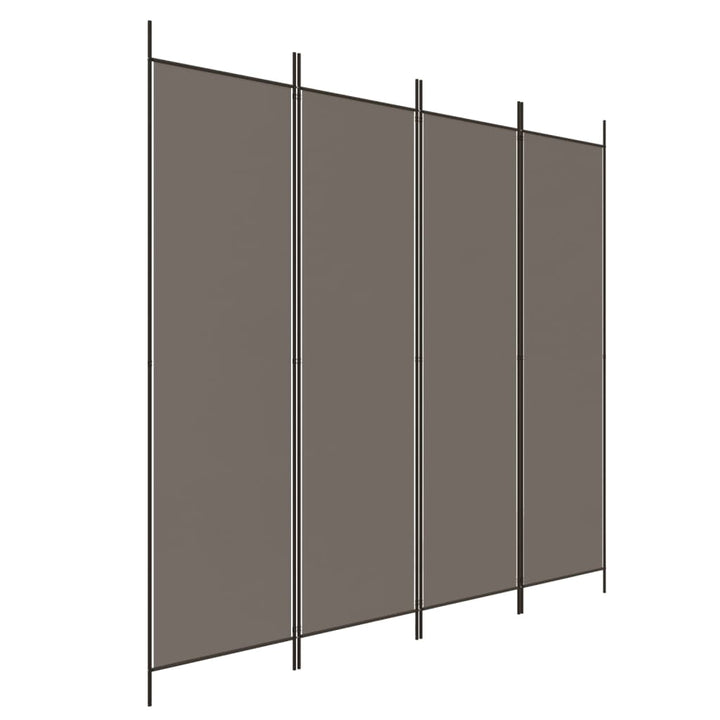 4-panels rumdeler 200x220 cm stof antracitgrå