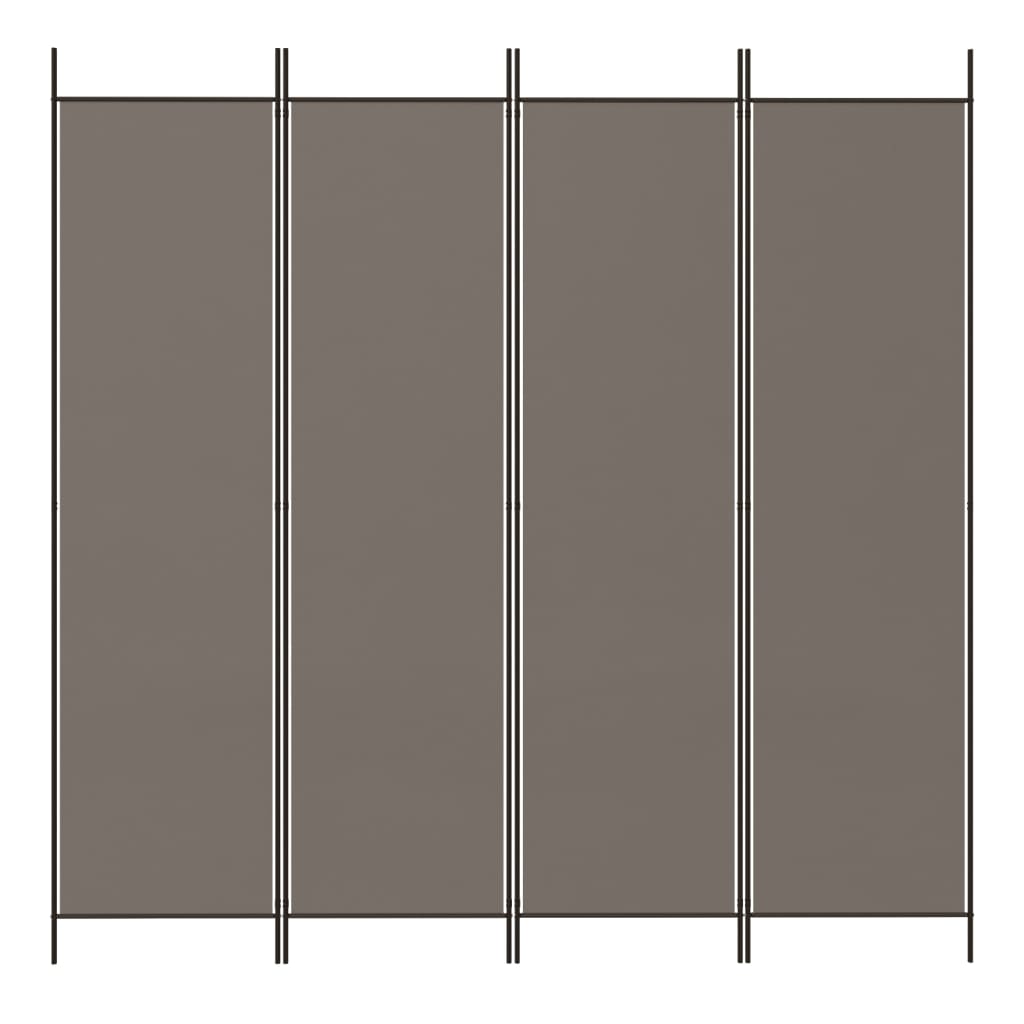 4-panels rumdeler 200x220 cm stof antracitgrå