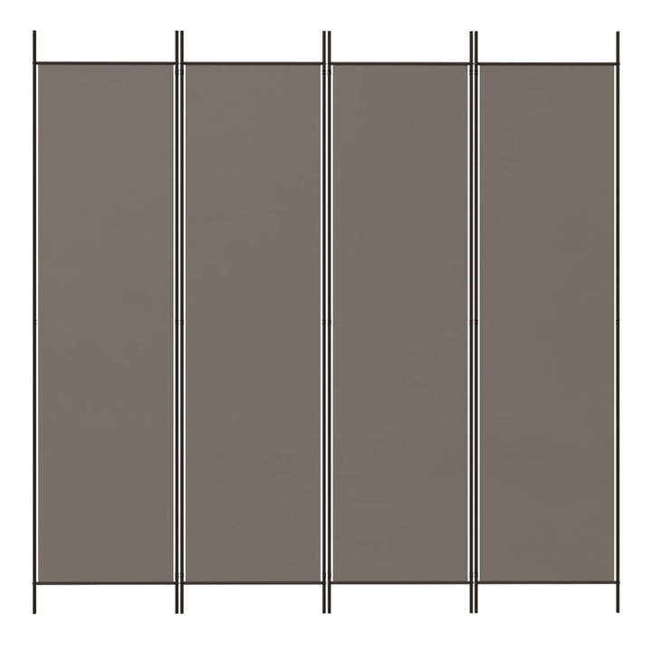 4-panels rumdeler 200x220 cm stof antracitgrå