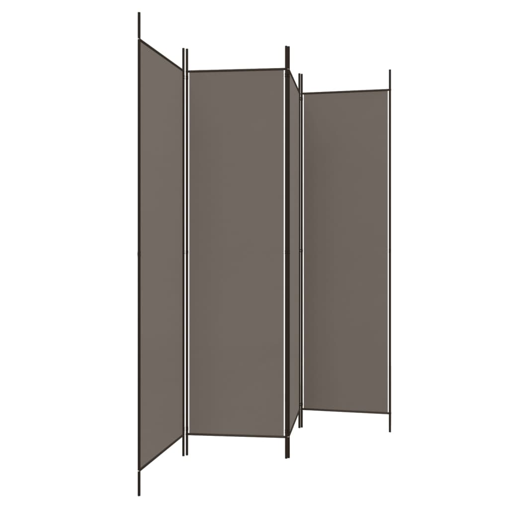 4-panels rumdeler 200x220 cm stof antracitgrå