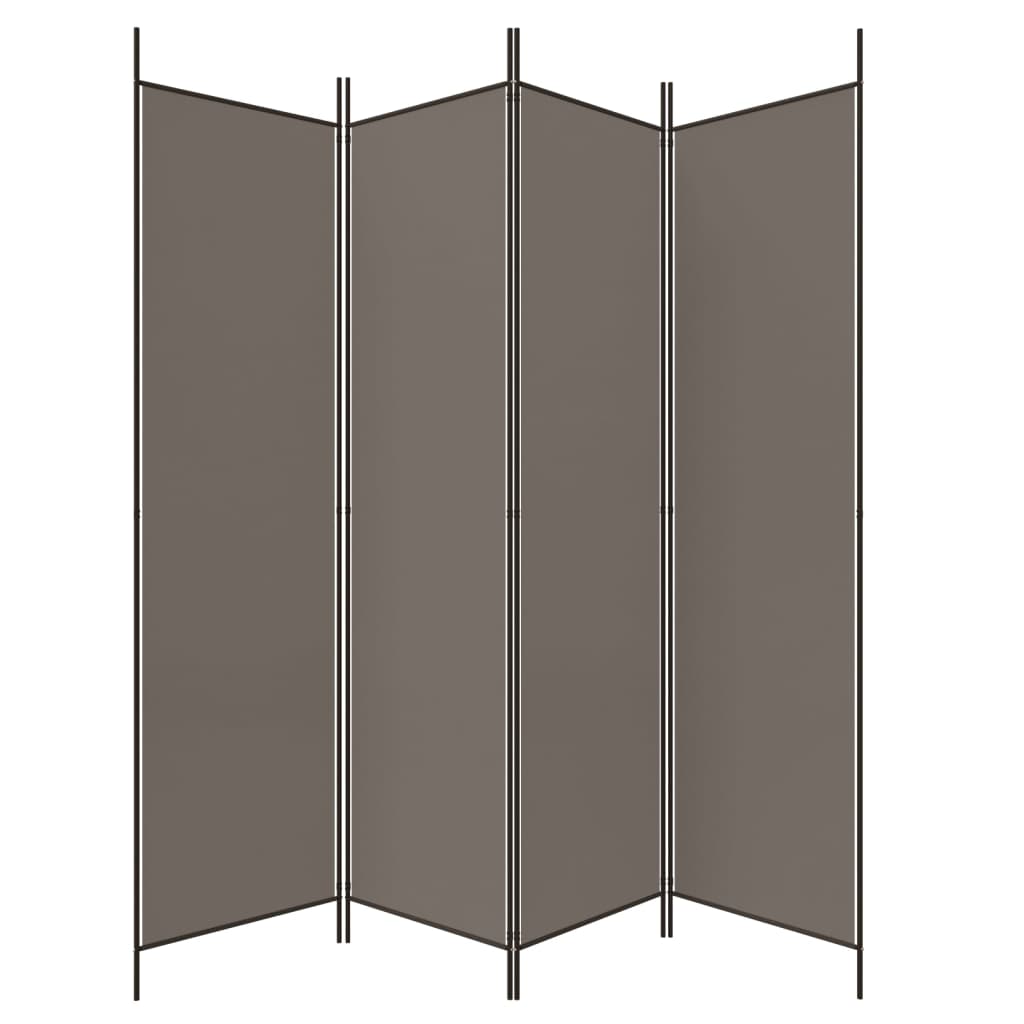 4-panels rumdeler 200x220 cm stof antracitgrå