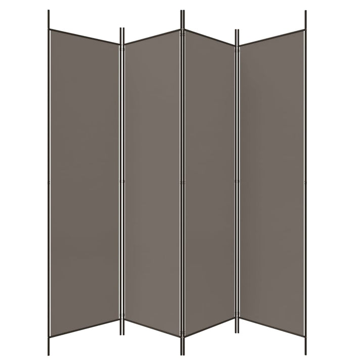 4-panels rumdeler 200x220 cm stof antracitgrå