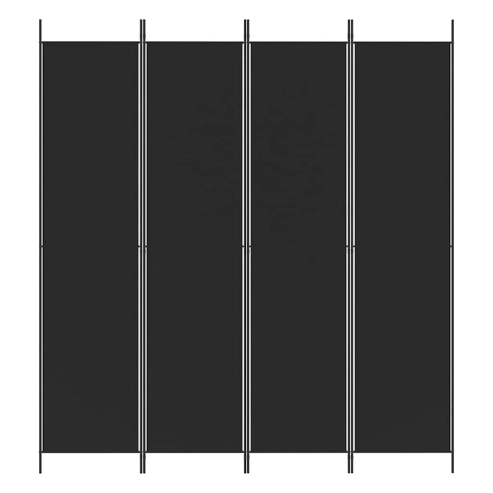 4-panels rumdeler 200x220 cm stof sort