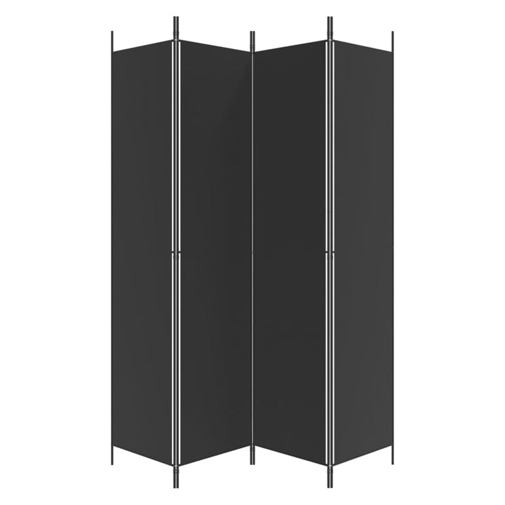 4-panels rumdeler 200x220 cm stof sort