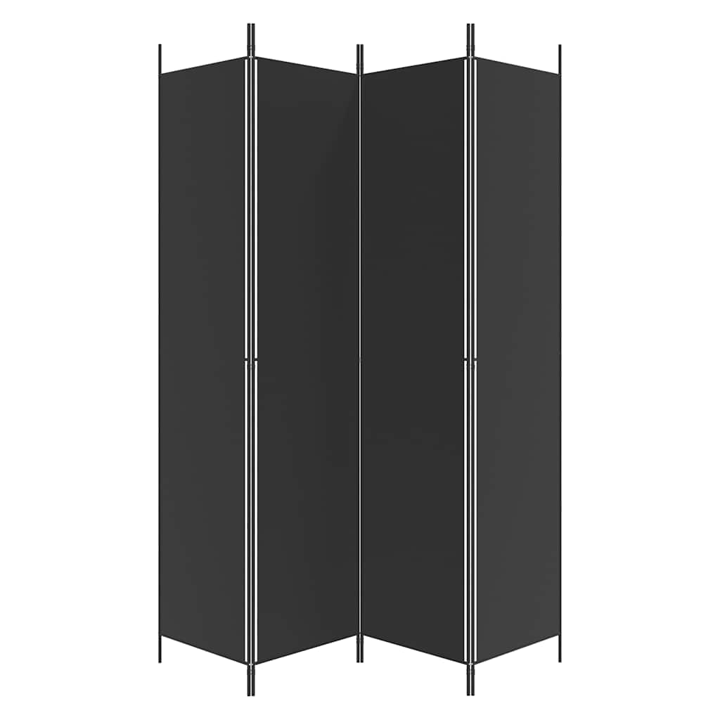4-panels rumdeler 200x220 cm stof sort