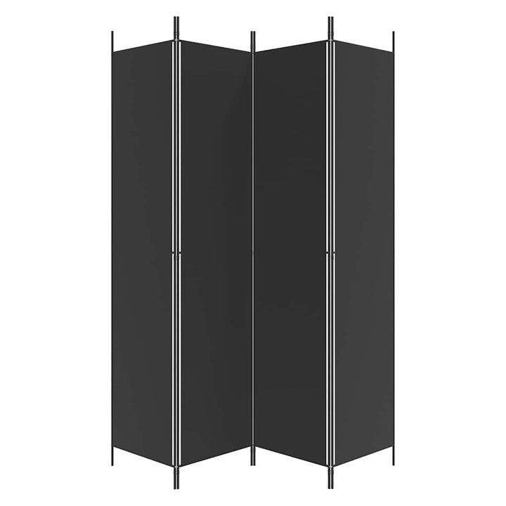 4-panels rumdeler 200x220 cm stof sort