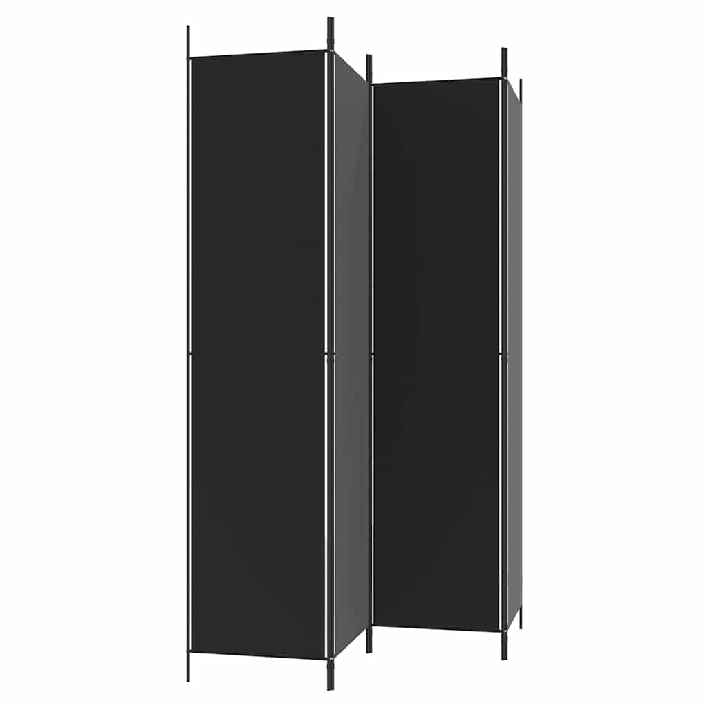 4-panels rumdeler 200x220 cm stof sort