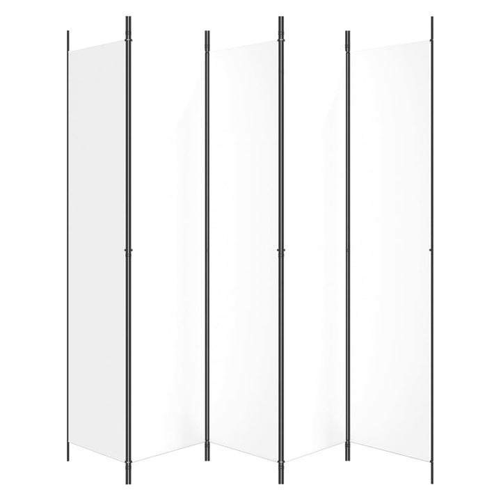 5-panels rumdeler 250x220 cm stof hvid