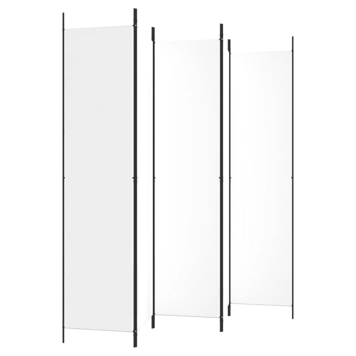 5-panels rumdeler 250x220 cm stof hvid