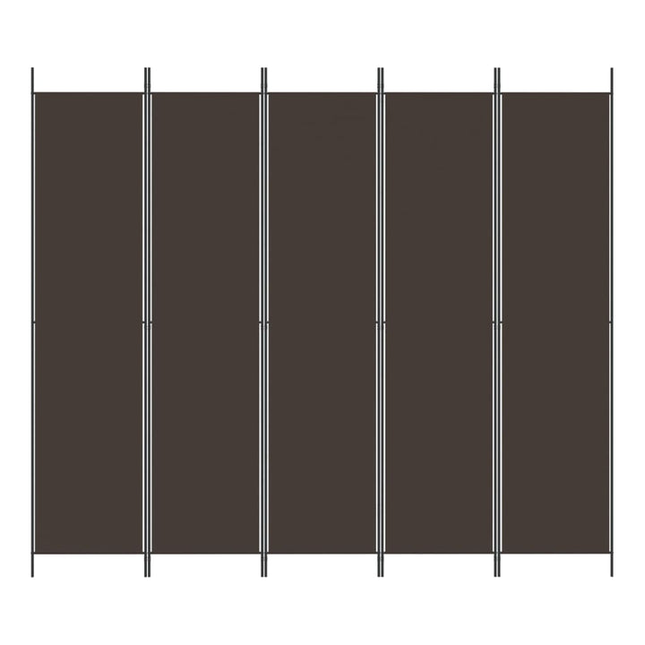 5-panels rumdeler 250x220 cm stof brun