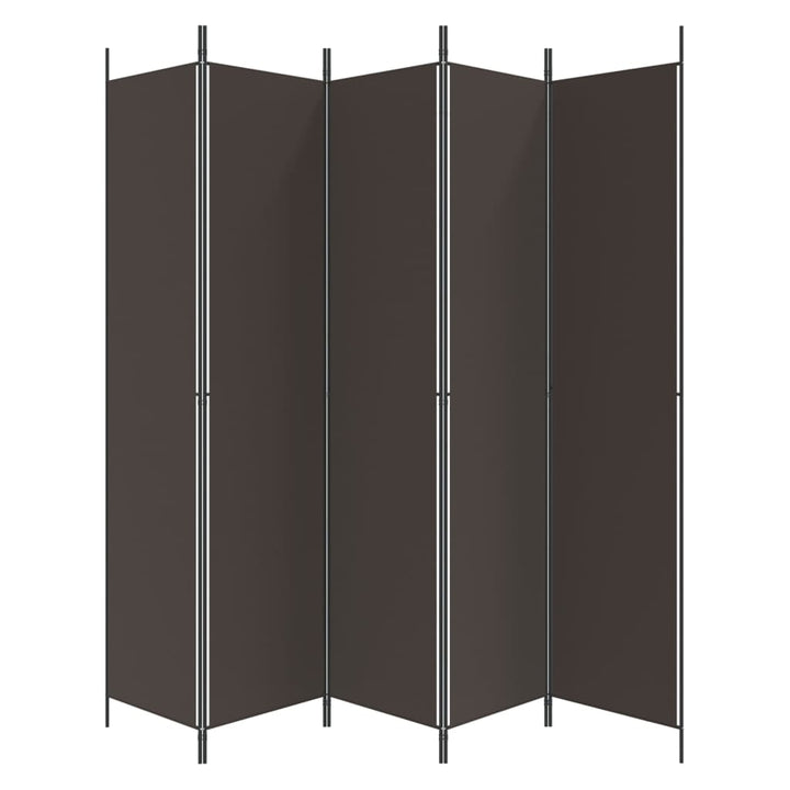 5-panels rumdeler 250x220 cm stof brun