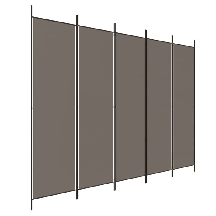 5-panels rumdeler 250x220 cm stof antracitgrå
