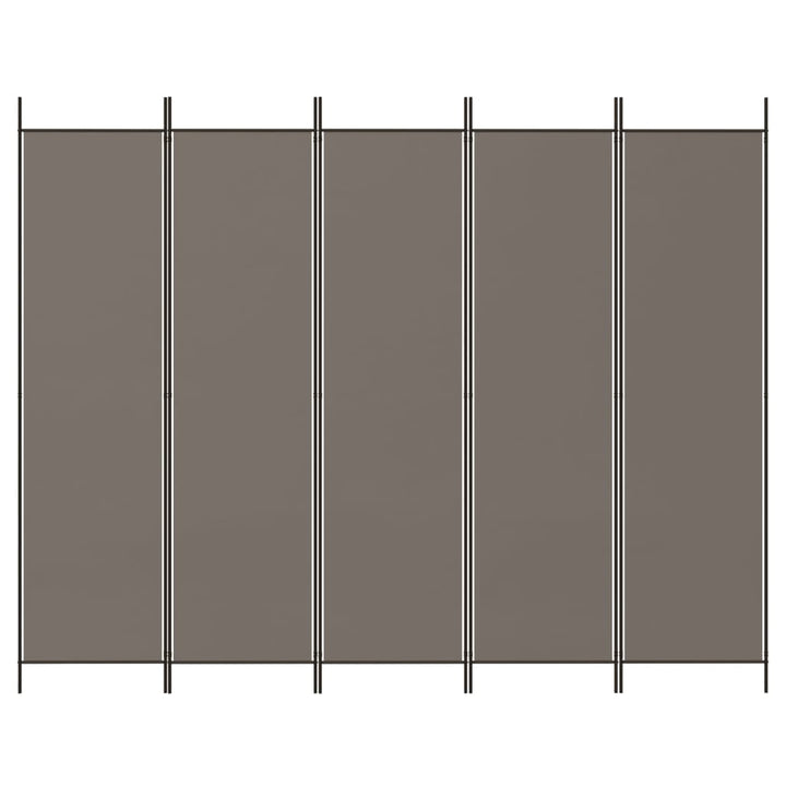 5-panels rumdeler 250x220 cm stof antracitgrå