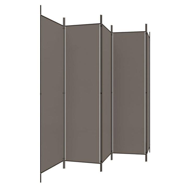 5-panels rumdeler 250x220 cm stof antracitgrå