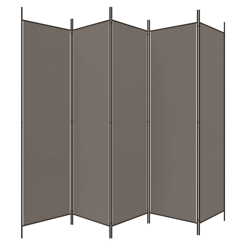 5-panels rumdeler 250x220 cm stof antracitgrå
