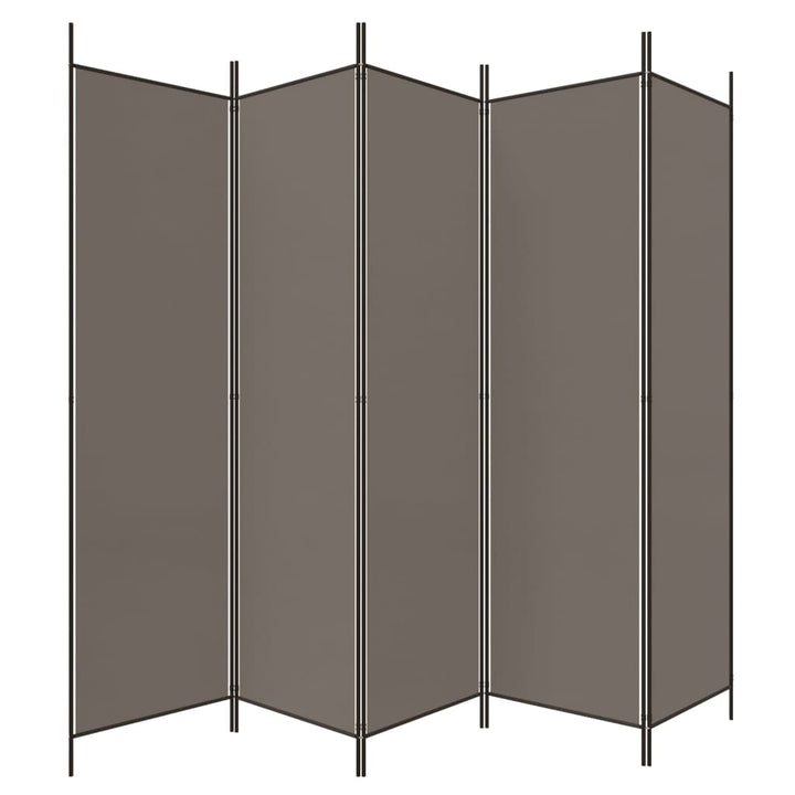 5-panels rumdeler 250x220 cm stof antracitgrå