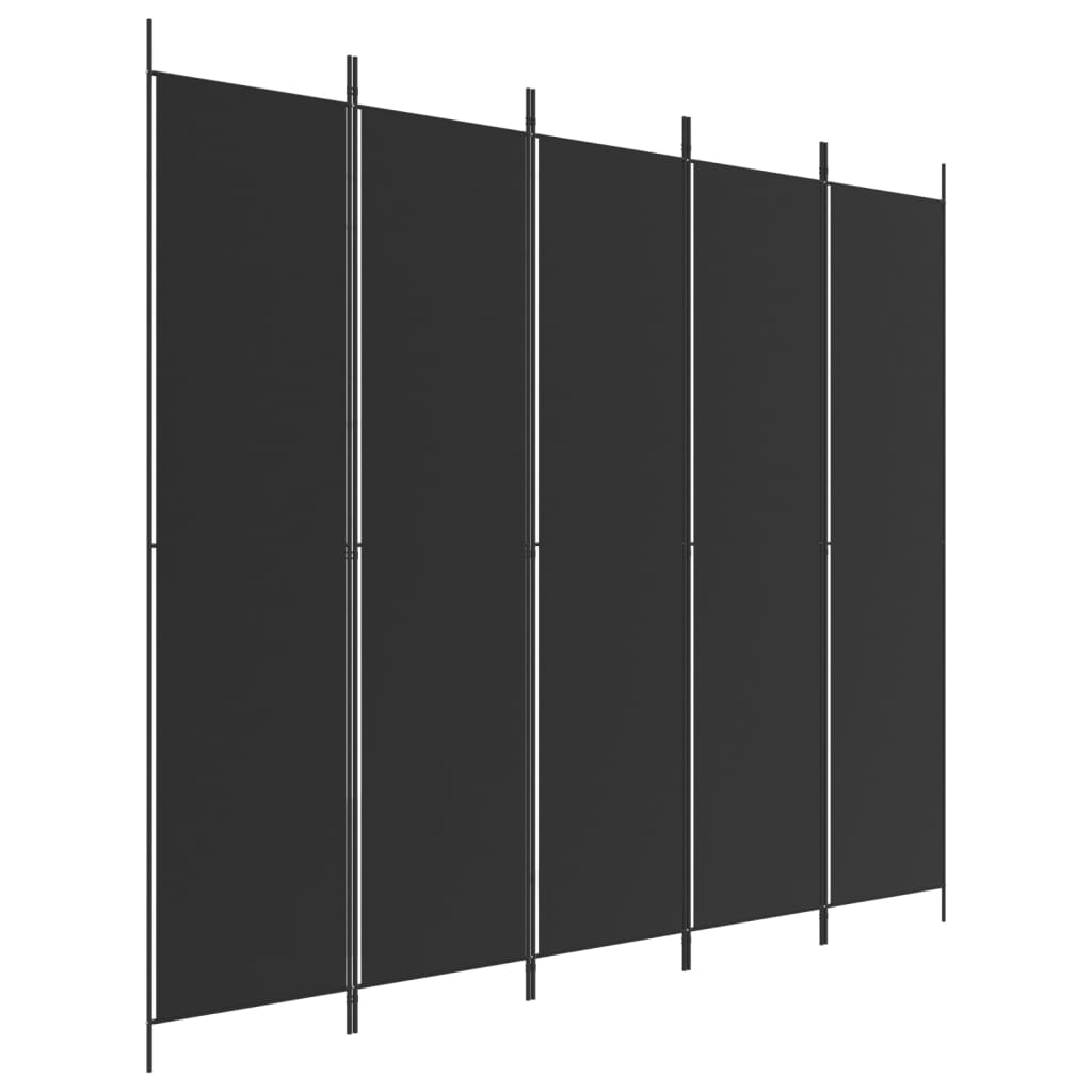 5-panels rumdeler 250x220 cm stof sort