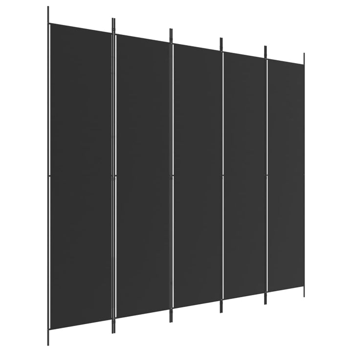 5-panels rumdeler 250x220 cm stof sort
