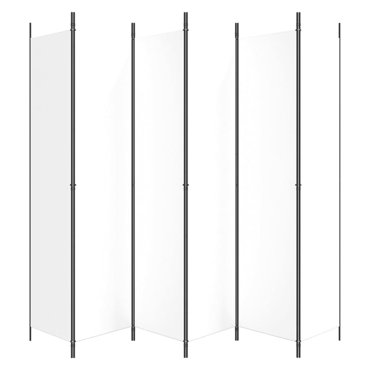 6-panels rumdeler 300x220 cm stof hvid