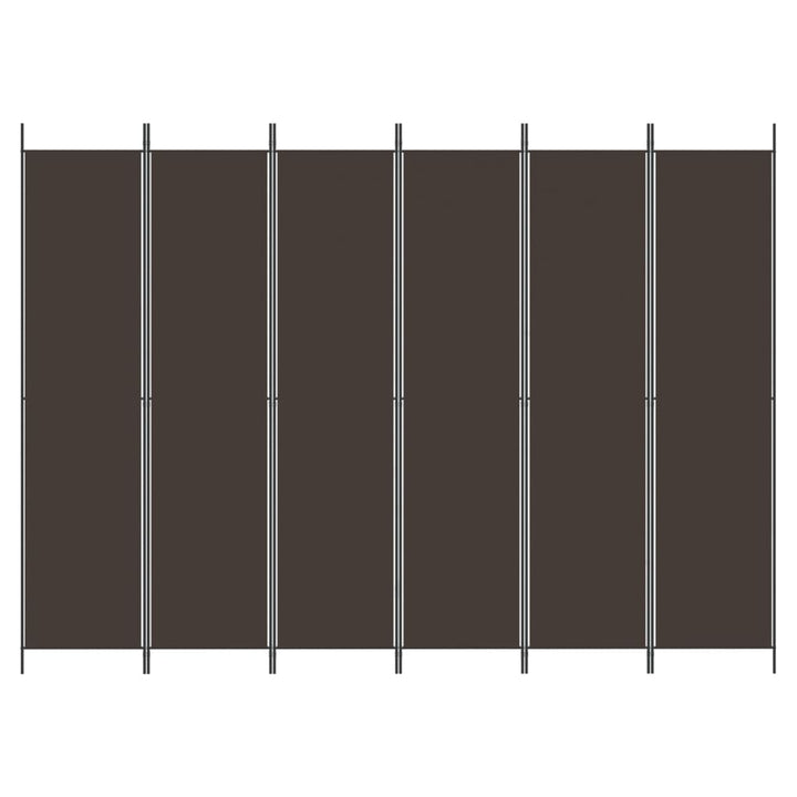 6-panels rumdeler 300x220cm stof brun