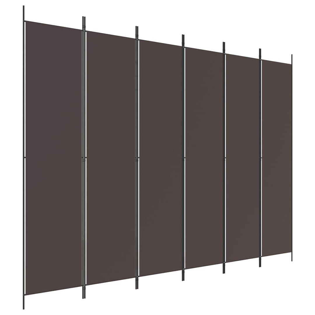 6-panels rumdeler 300x220cm stof brun
