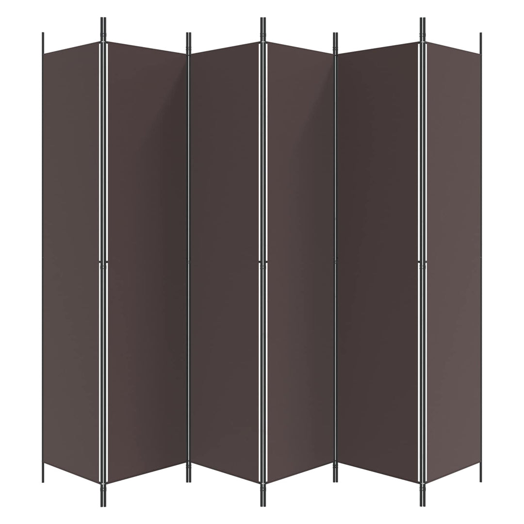 6-panels rumdeler 300x220cm stof brun