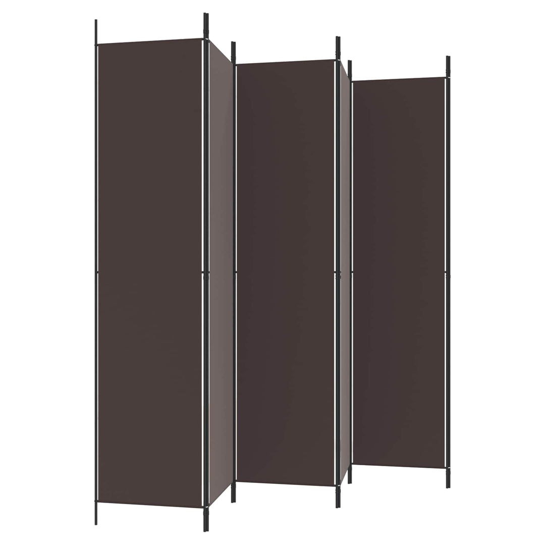 6-panels rumdeler 300x220cm stof brun