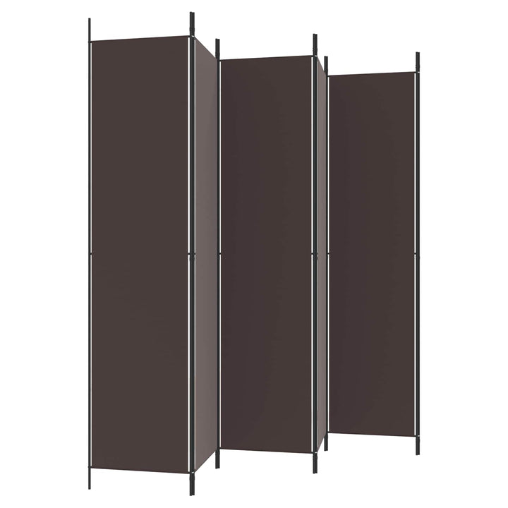 6-panels rumdeler 300x220cm stof brun