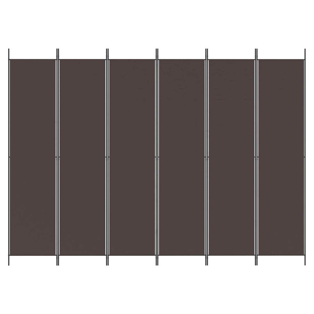 6-panels rumdeler 300x220cm stof brun