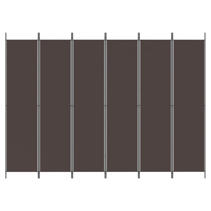 6-panels rumdeler 300x220cm stof brun
