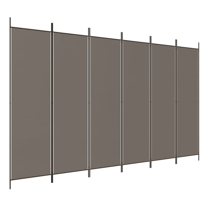 6-panels rumdeler 300x220 cm stof antracitgrå