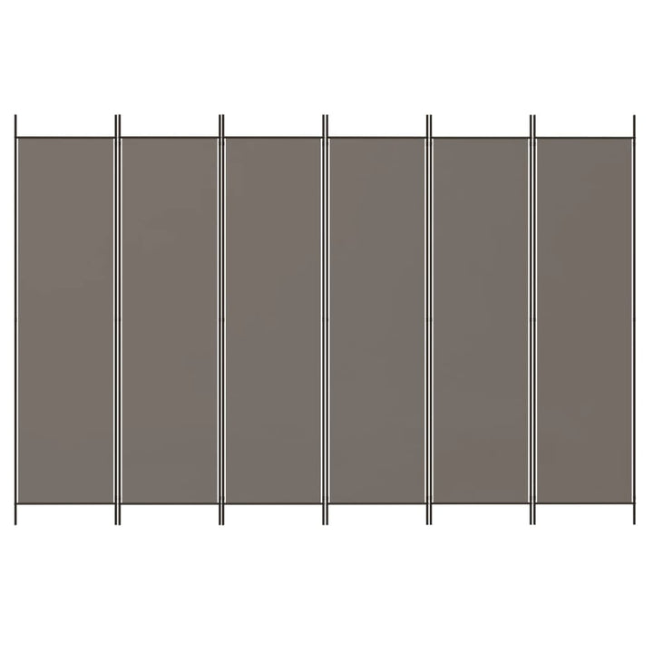 6-panels rumdeler 300x220 cm stof antracitgrå