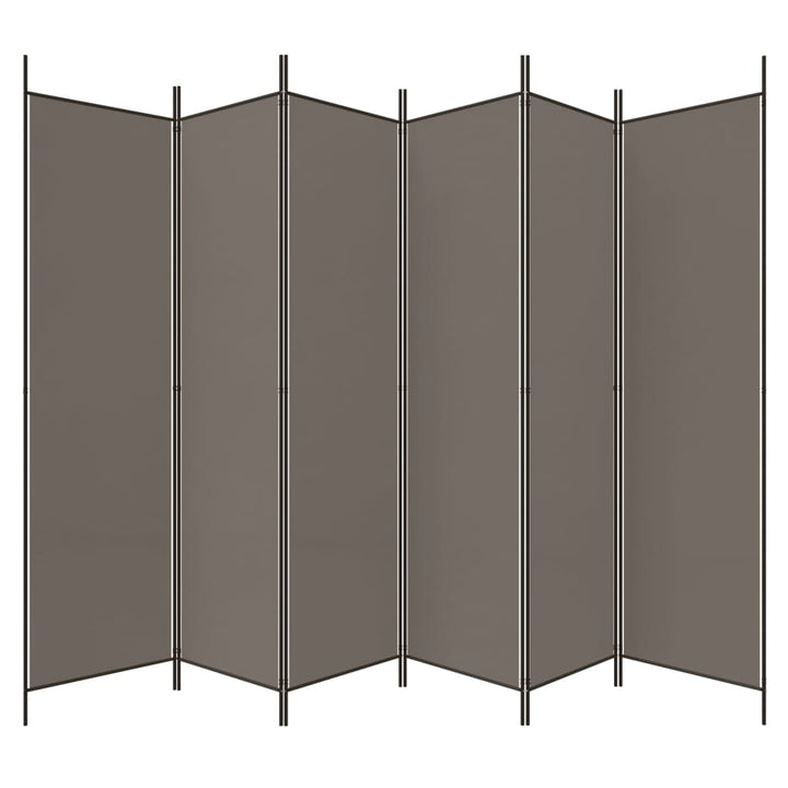 6-panels rumdeler 300x220 cm stof antracitgrå