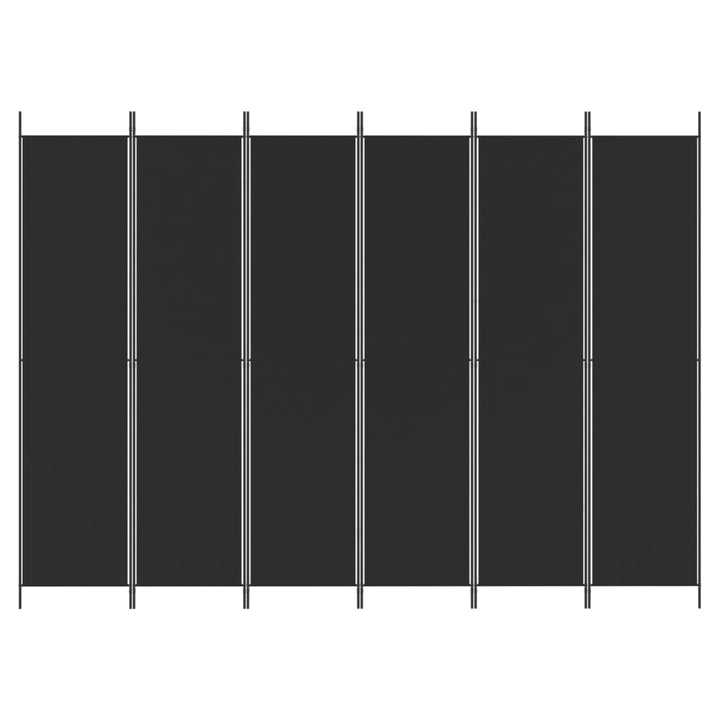 6-panels rumdeler 300x220 cm stof sort