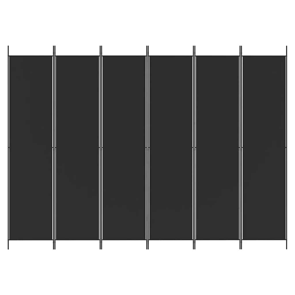 6-panels rumdeler 300x220 cm stof sort