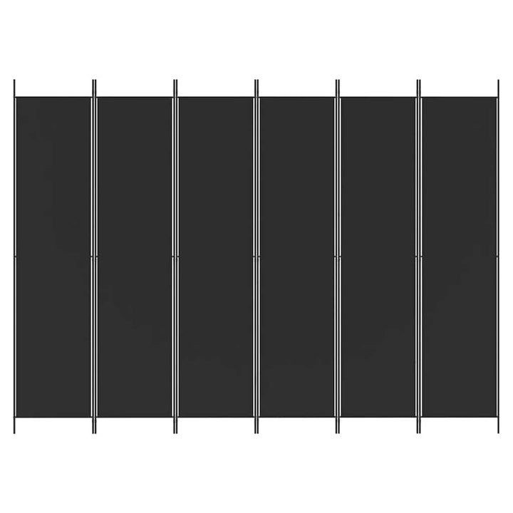 6-panels rumdeler 300x220 cm stof sort