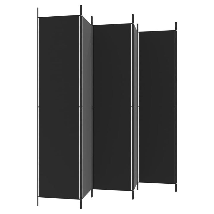 6-panels rumdeler 300x220 cm stof sort
