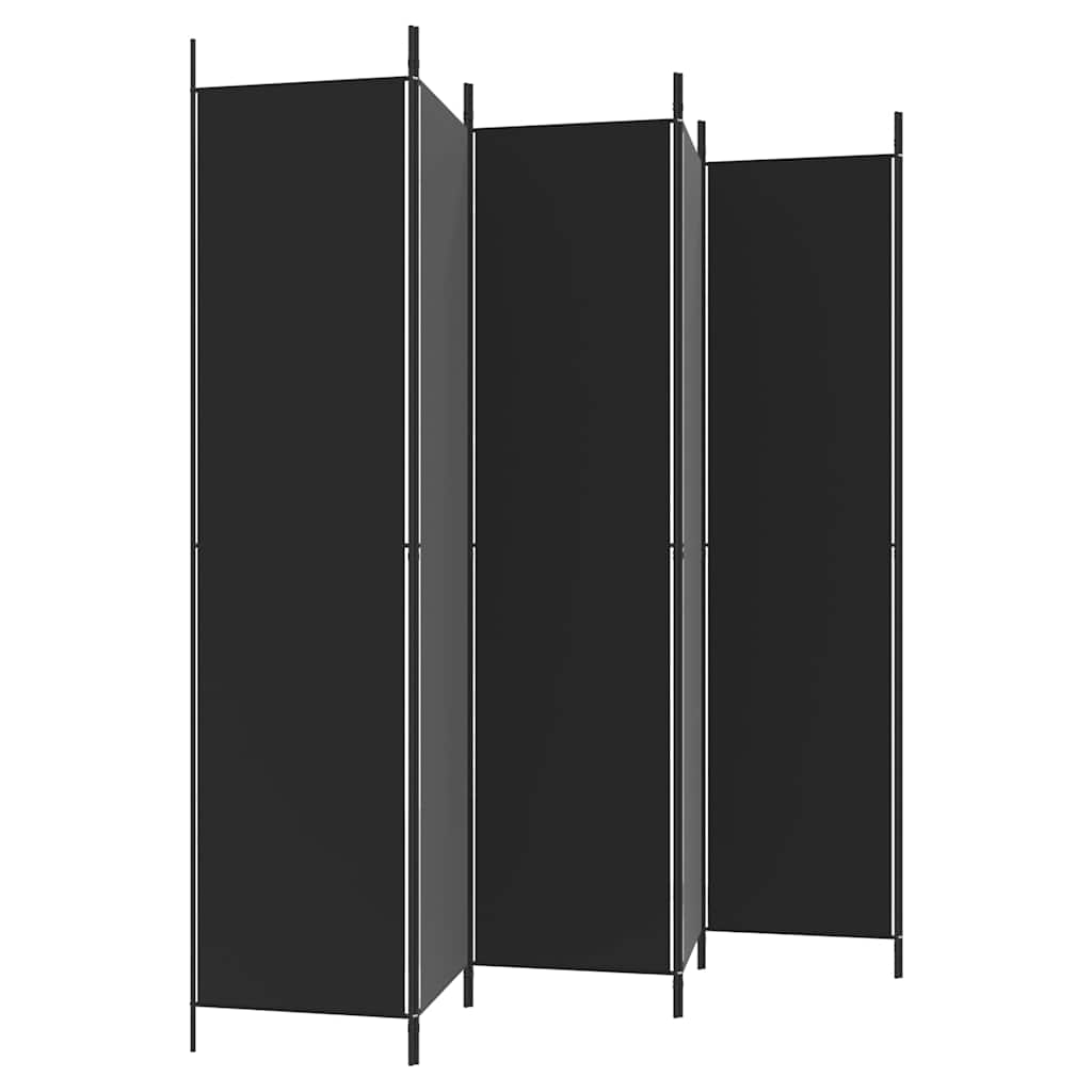 6-panels rumdeler 300x220 cm stof sort