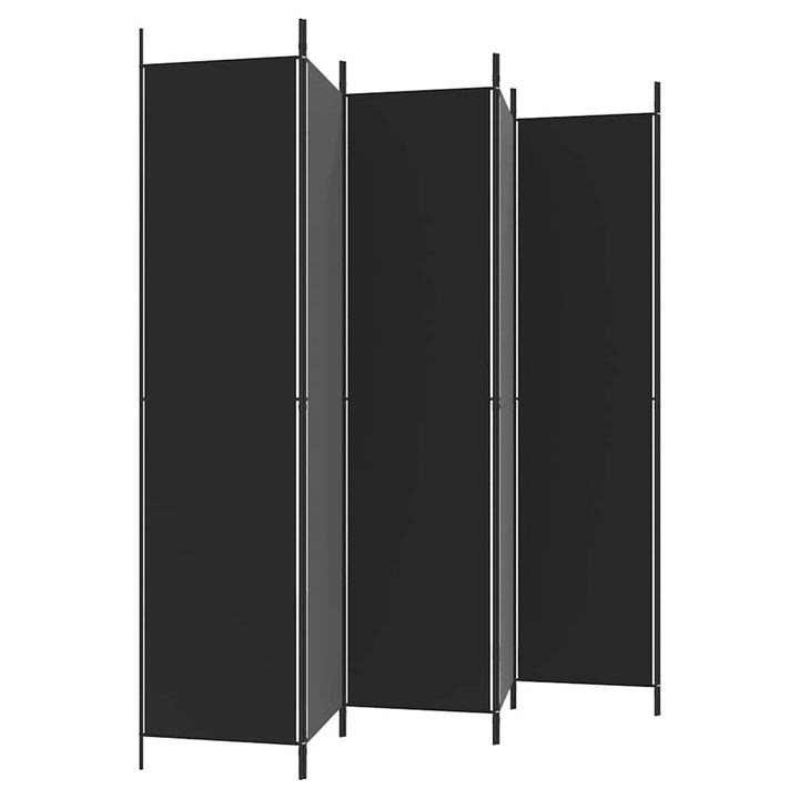 6-panels rumdeler 300x220 cm stof sort