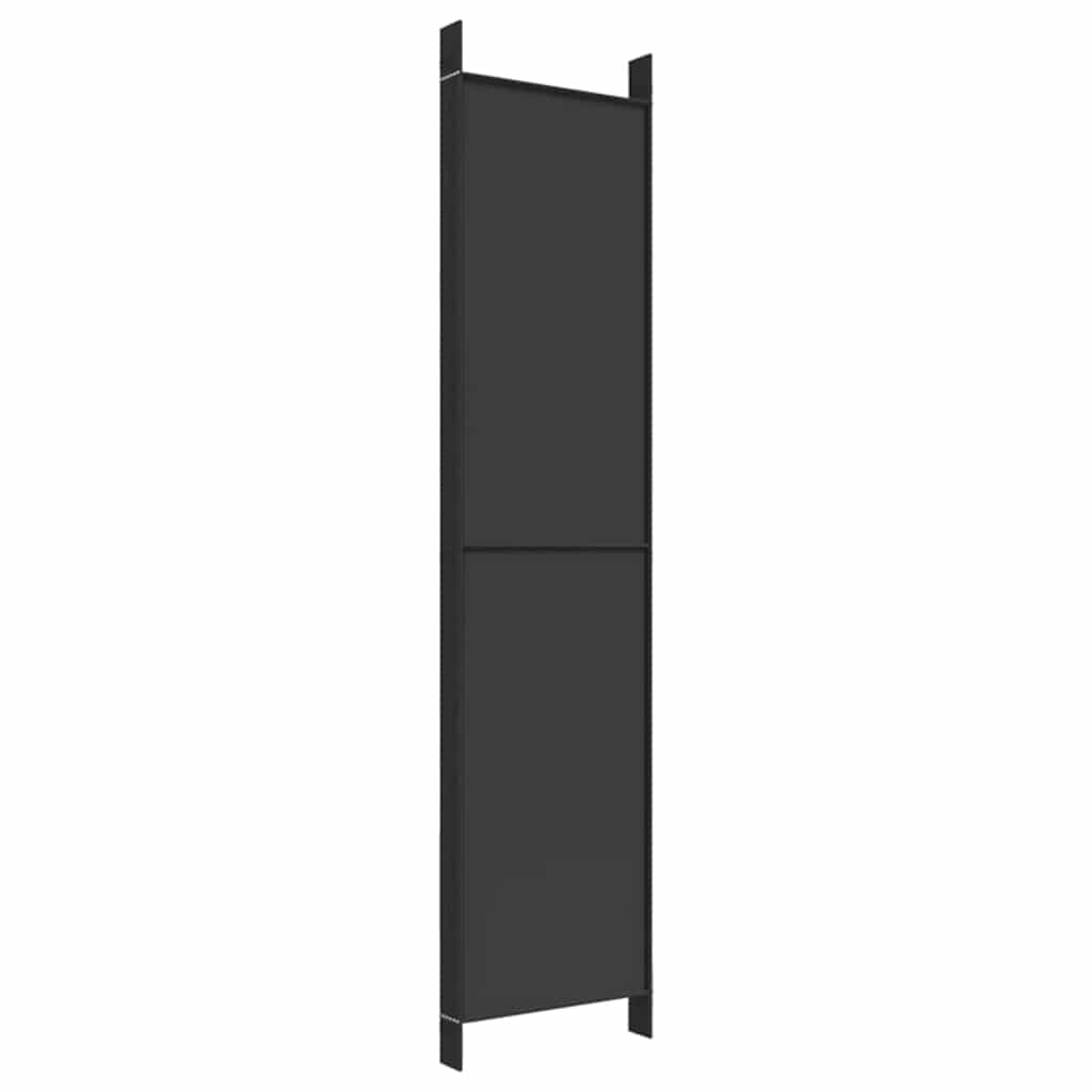 6-panels rumdeler 300x220 cm stof sort