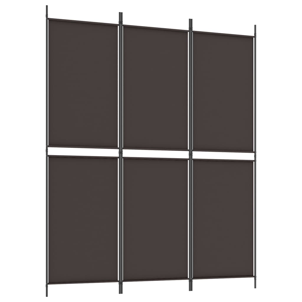 3-panels rumdeler 150x180 cm stof brun