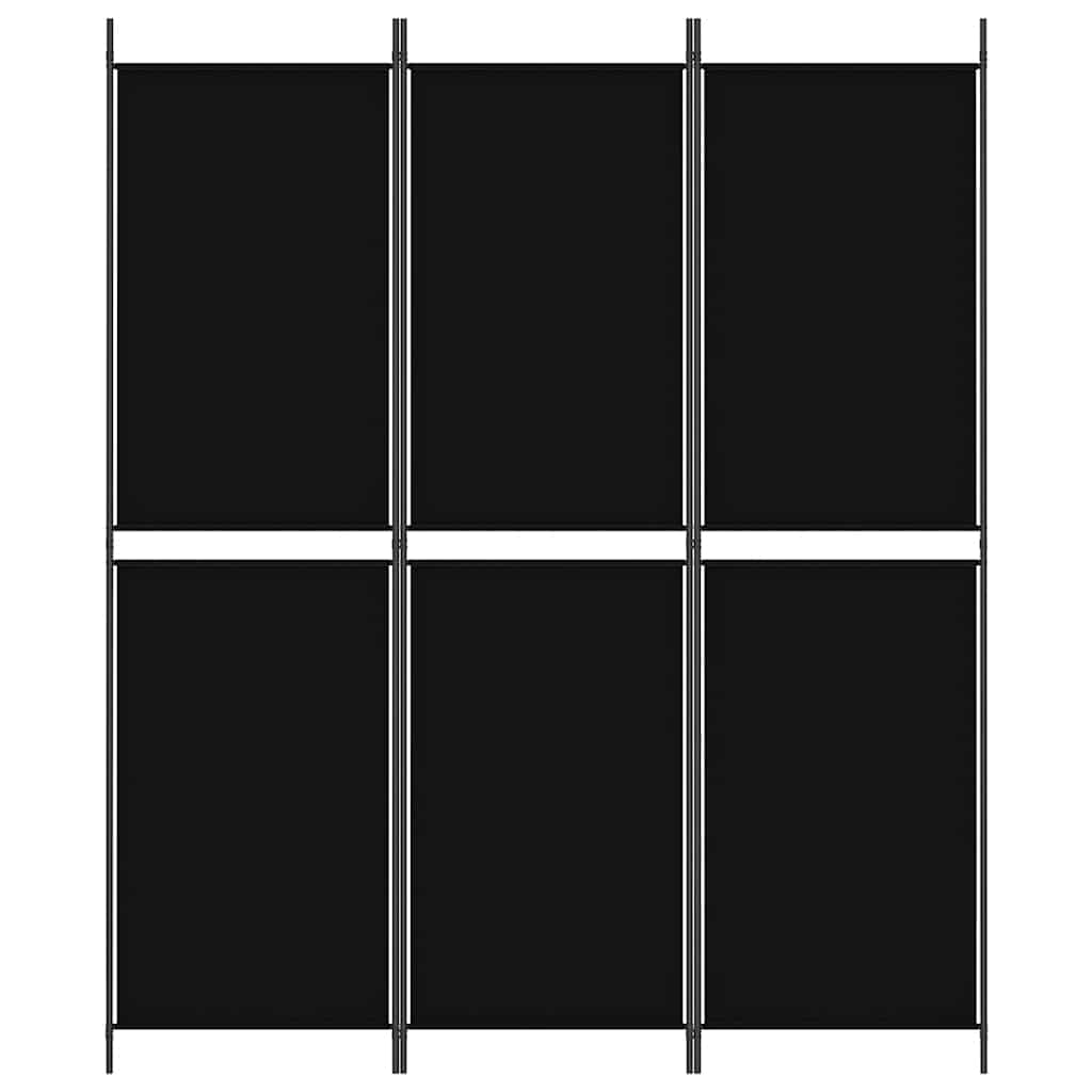 3-panels rumdeler 150x180 cm stof sort