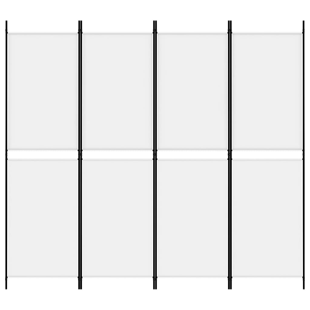 4-panels rumdeler 200x180 cm stof hvid