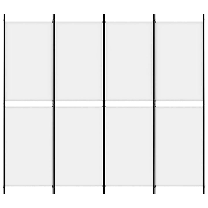 4-panels rumdeler 200x180 cm stof hvid