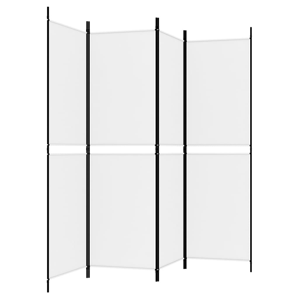 4-panels rumdeler 200x180 cm stof hvid